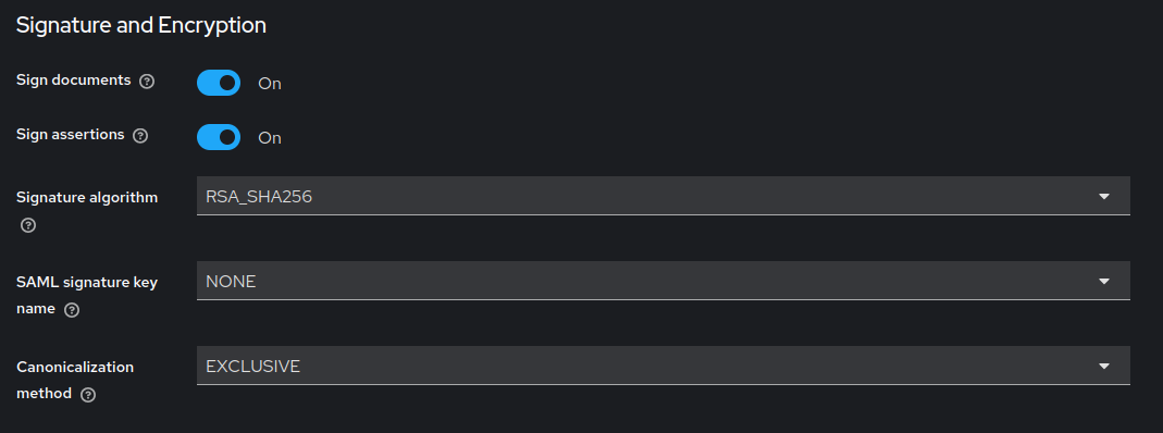Keycloak SAML client settings
