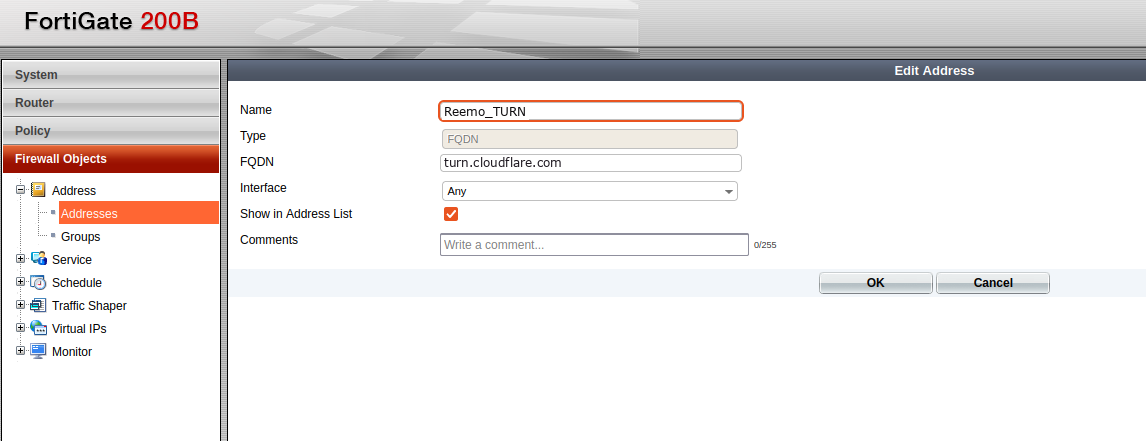 Add TURN address