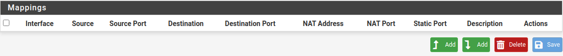 Menu Mapping pfSense