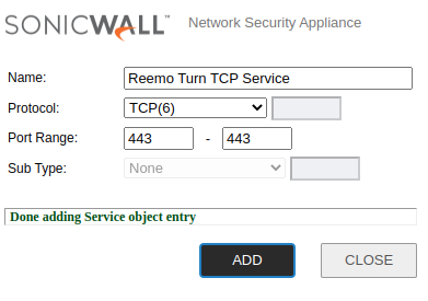 Services pour TURN TCP 443