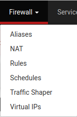 Menu pfSense