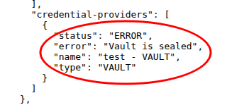Erreur "Vault is sealed" dans credential-providers de /api/healthcheck