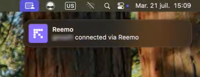 Notification de bureau lors de la connexion d'un utilisateur via Reemo