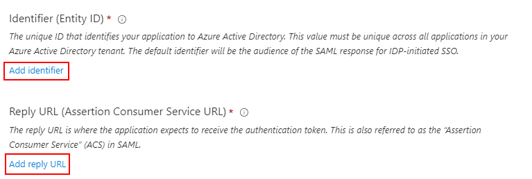 Ajouter un Identifier et une Reply URL