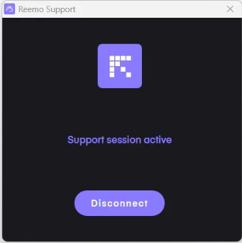 Reemo Support session active