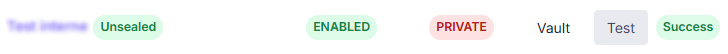 Credential provider with "Operational" (green) status and "Success" test result