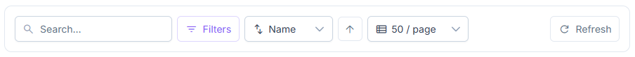 Reemo resources filter bar