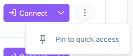 Resource options menu (⋮) with the Pin to quick access entry