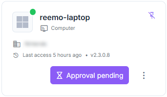 Resource card showing the Pending Approval state