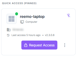 Request Access button on a resource card