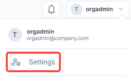 User account menu