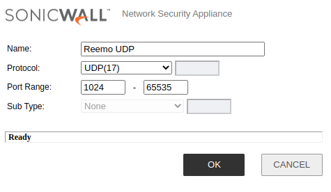 Service UDP pour Reemo